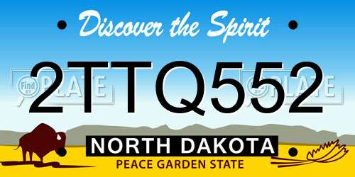 2TTQ552 North Dakota License Plate