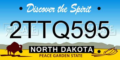 2TTQ595 North Dakota License Plate