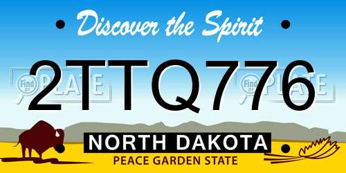 2TTQ776 North Dakota License Plate