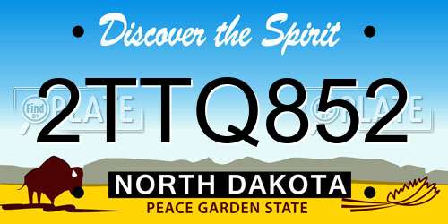 2TTQ852 North Dakota License Plate