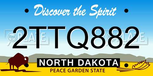 2TTQ882 North Dakota License Plate