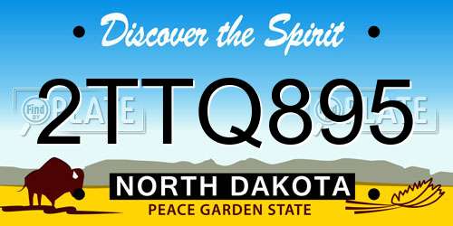 2TTQ895 North Dakota License Plate