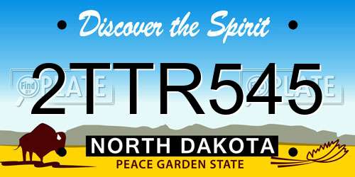 2TTR545 North Dakota License Plate