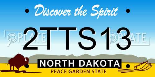 2TTS13 North Dakota License Plate