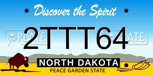 2TTT64 North Dakota License Plate