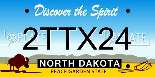 2TTX24 North Dakota License Plate