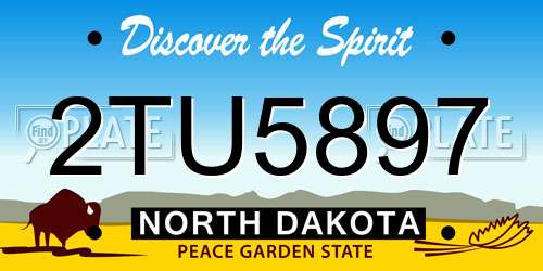 2TU5897 North Dakota License Plate