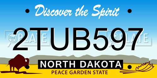 2TUB597 North Dakota License Plate