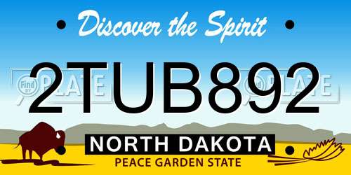 2TUB892 North Dakota License Plate