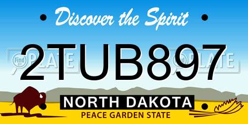 2TUB897 North Dakota License Plate