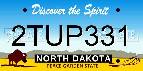 2TUP331 North Dakota License Plate