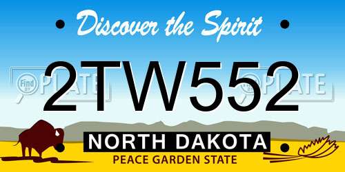 2TW552 North Dakota License Plate