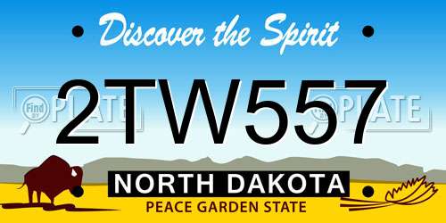 2TW557 North Dakota License Plate