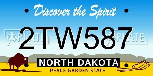2TW587 North Dakota License Plate