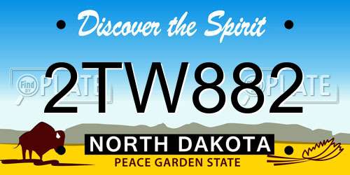 2TW882 North Dakota License Plate