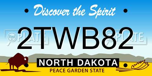 2TWB82 North Dakota License Plate