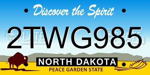 2TWG985 North Dakota License Plate