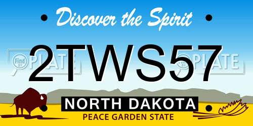 2TWS57 North Dakota License Plate