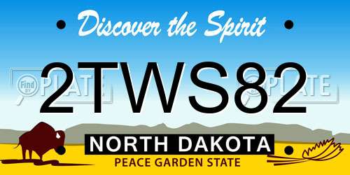 2TWS82 North Dakota License Plate