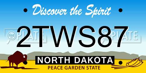 2TWS87 North Dakota License Plate