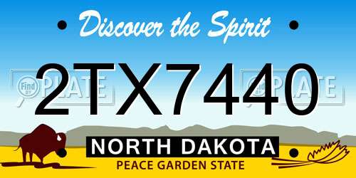 2TX7440 North Dakota License Plate
