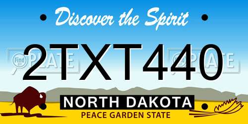 2TXT440 North Dakota License Plate