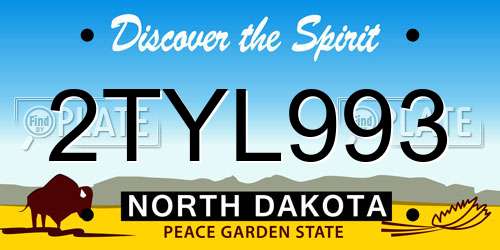 2TYL993 North Dakota License Plate