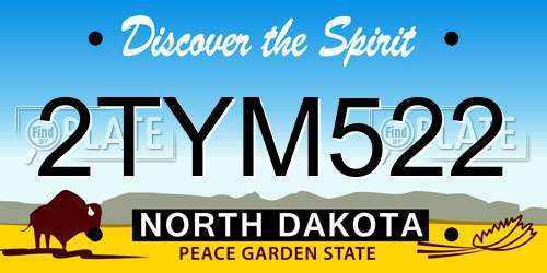 2TYM522 North Dakota License Plate