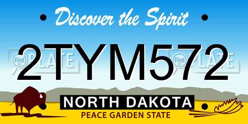 2TYM572 North Dakota License Plate