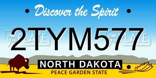2TYM577 North Dakota License Plate