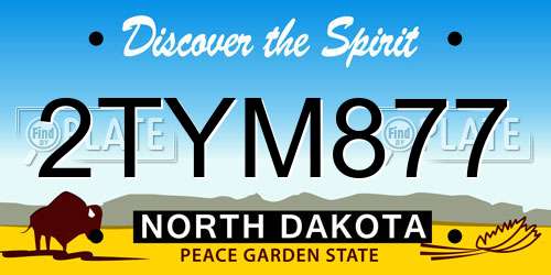 2TYM877 North Dakota License Plate