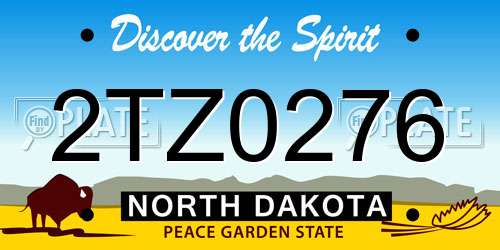 2TZ0276 North Dakota License Plate