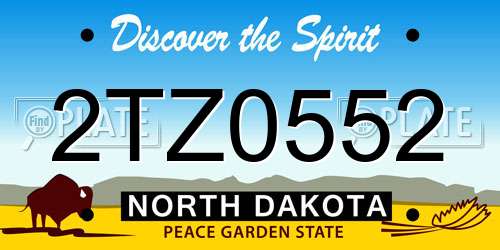 2TZ0552 North Dakota License Plate