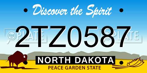 2TZ0587 North Dakota License Plate