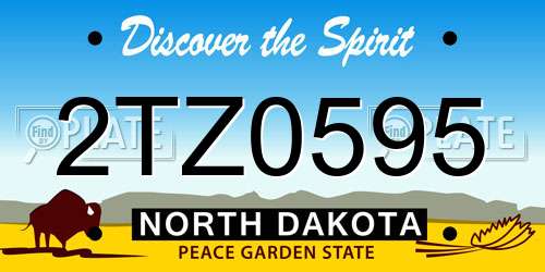 2TZ0595 North Dakota License Plate