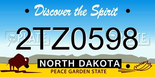 2TZ0598 North Dakota License Plate