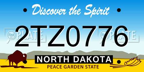 2TZ0776 North Dakota License Plate