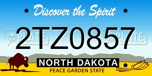 2TZ0857 North Dakota License Plate