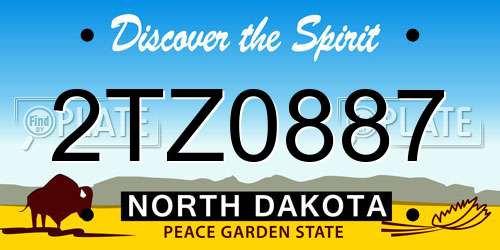 2TZ0887 North Dakota License Plate