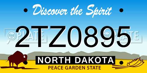 2TZ0895 North Dakota License Plate