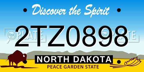 2TZ0898 North Dakota License Plate