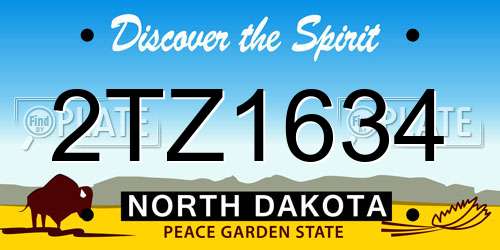 2TZ1634 North Dakota License Plate