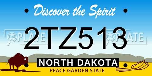 2TZ513 North Dakota License Plate