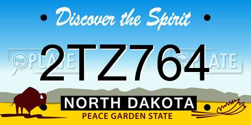 2TZ764 North Dakota License Plate