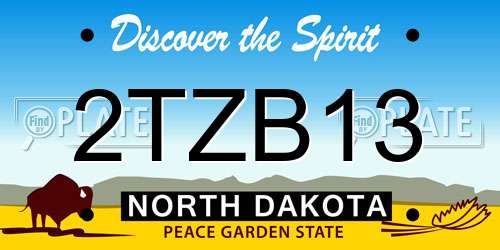 2TZB13 North Dakota License Plate