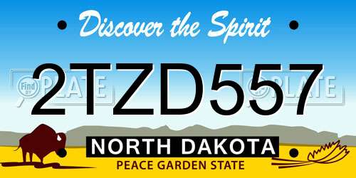 2TZD557 North Dakota License Plate