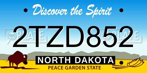 2TZD852 North Dakota License Plate