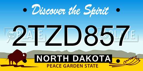 2TZD857 North Dakota License Plate