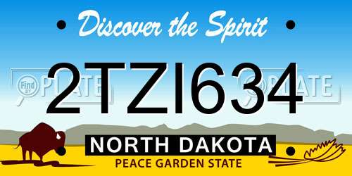 2TZI634 North Dakota License Plate