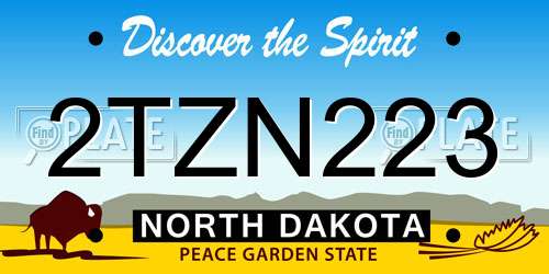 2TZN223 North Dakota License Plate